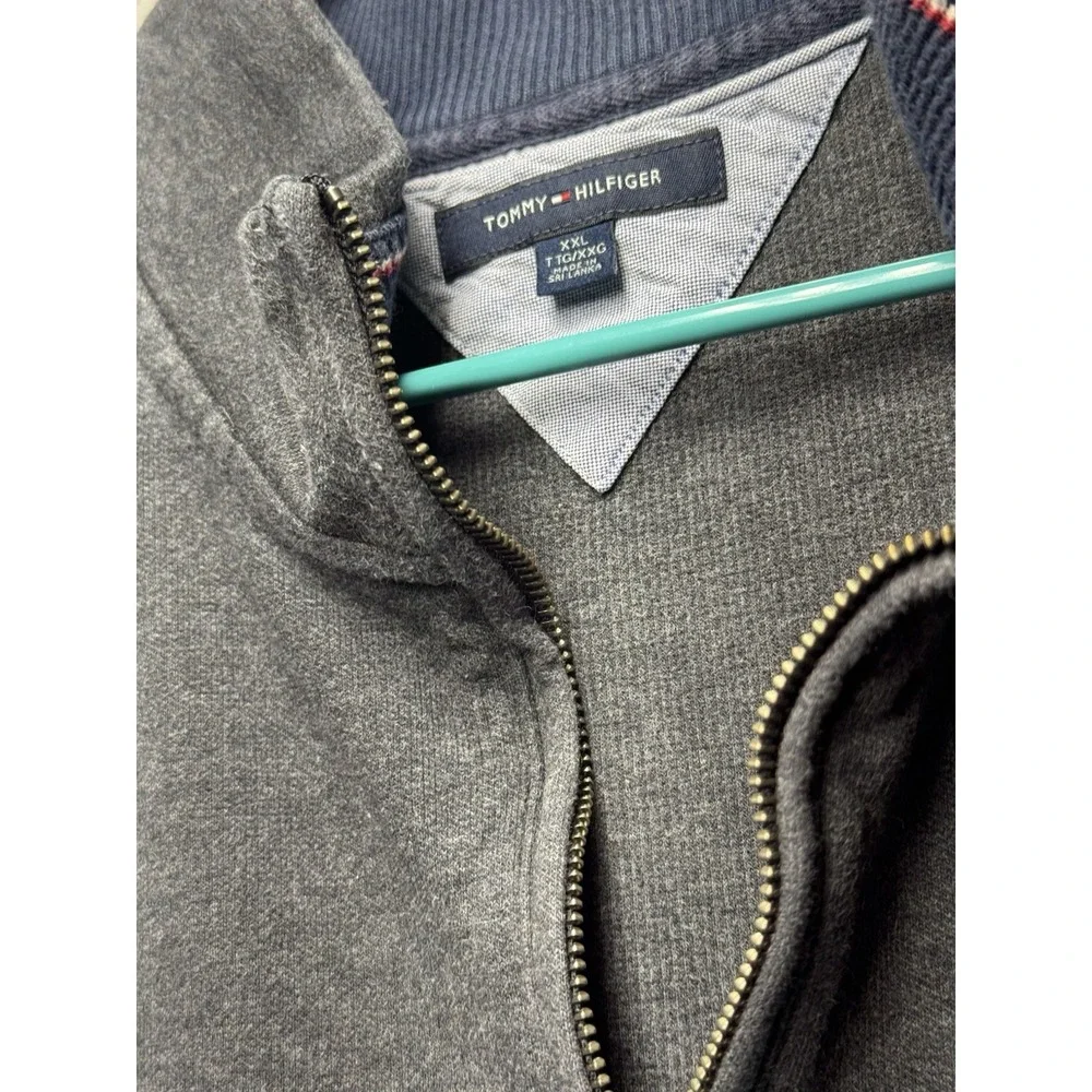 Men's Tommy Hilfiger 1/4 Zip Pullover Sweater - Grey - XXLarge‎